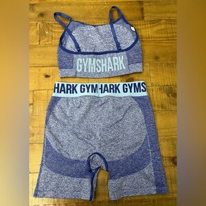Blue Gymshark Sports Bra & Shorts Set Size Medium